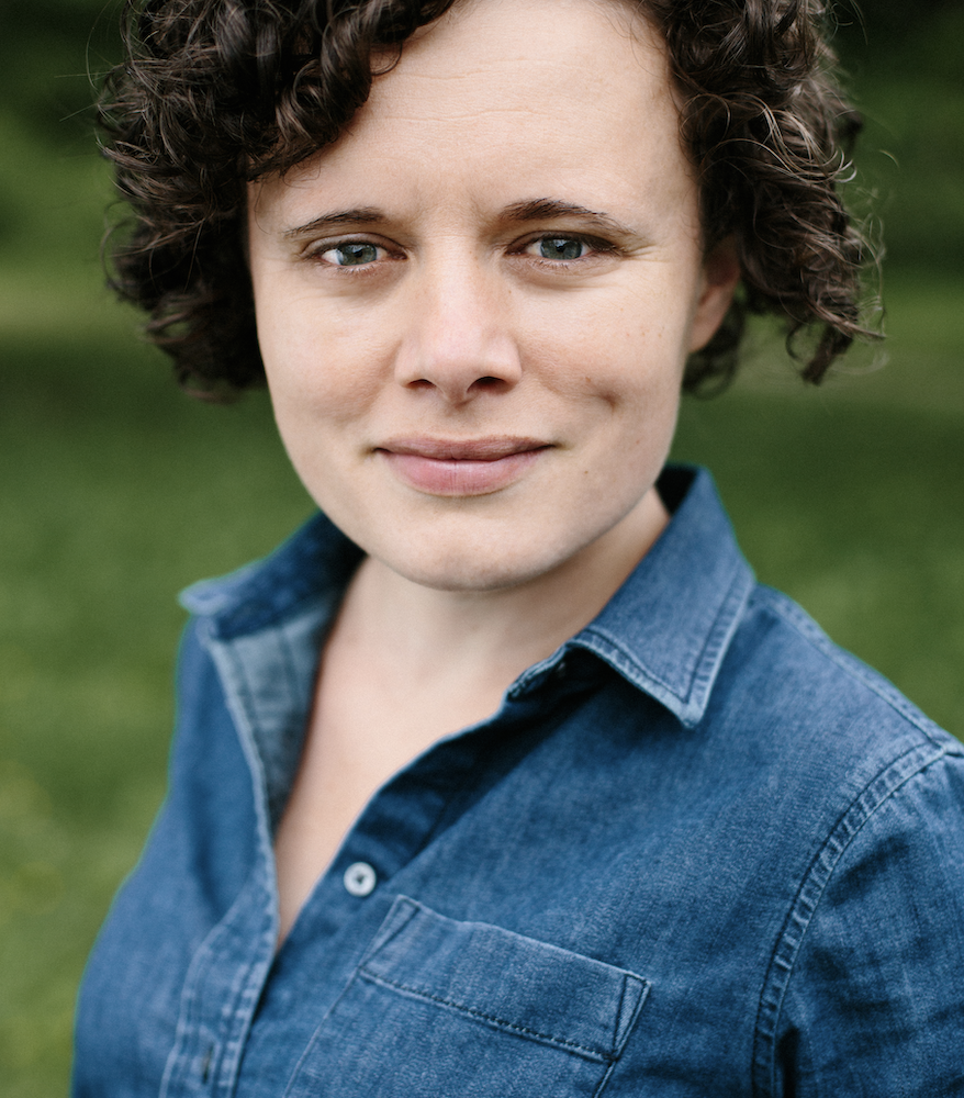 photo of sally hudson wearing a blue jean shirt
