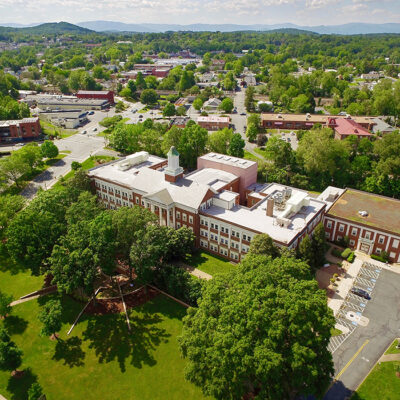 aerial photo of Albemarle county office building