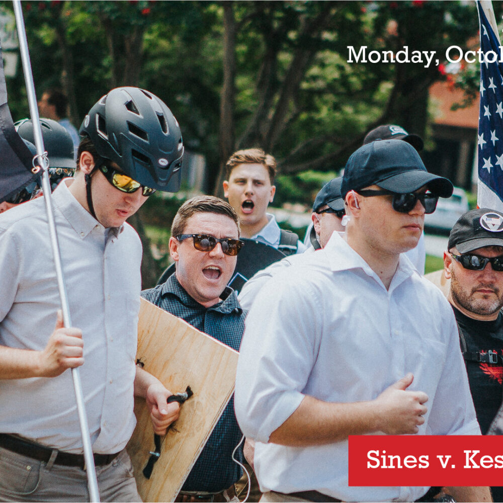 Sines v. Kessler, day one