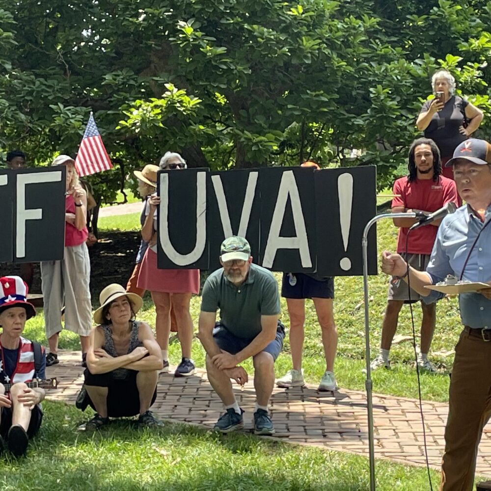 Protesters demand a halt to federal influence at UVA